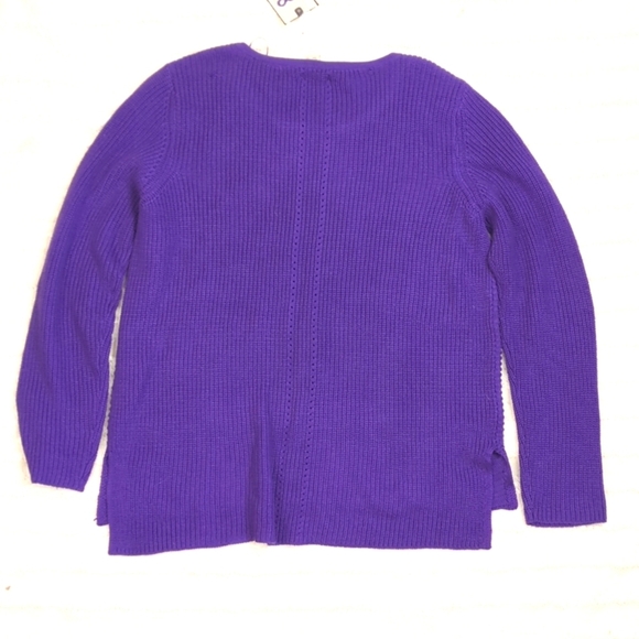 Dana Buchman Royal Purple Mixed Stitch Sweater - Picture 8 of 17